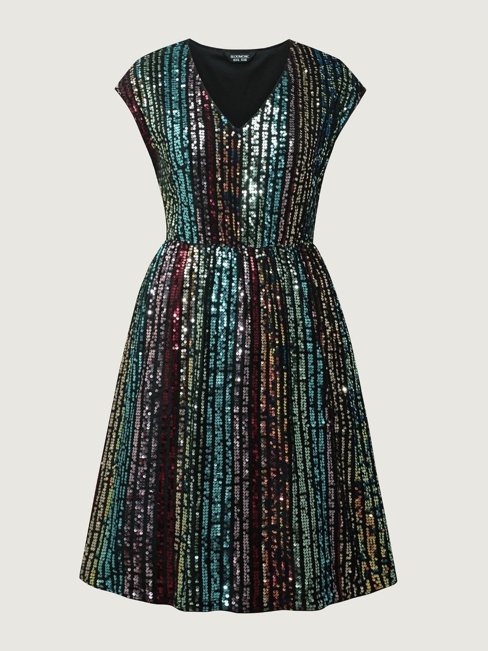 BloomChic Multicolor Sequin Midi Dress - Picture 7 of 10